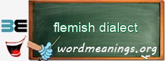 WordMeaning blackboard for flemish dialect